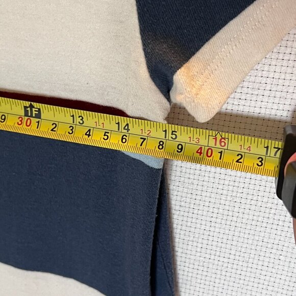 Junk Food Clothing T Shirt Dress Short Sleeve Wide Striped Blue White Size Small - Picture 7 of 8